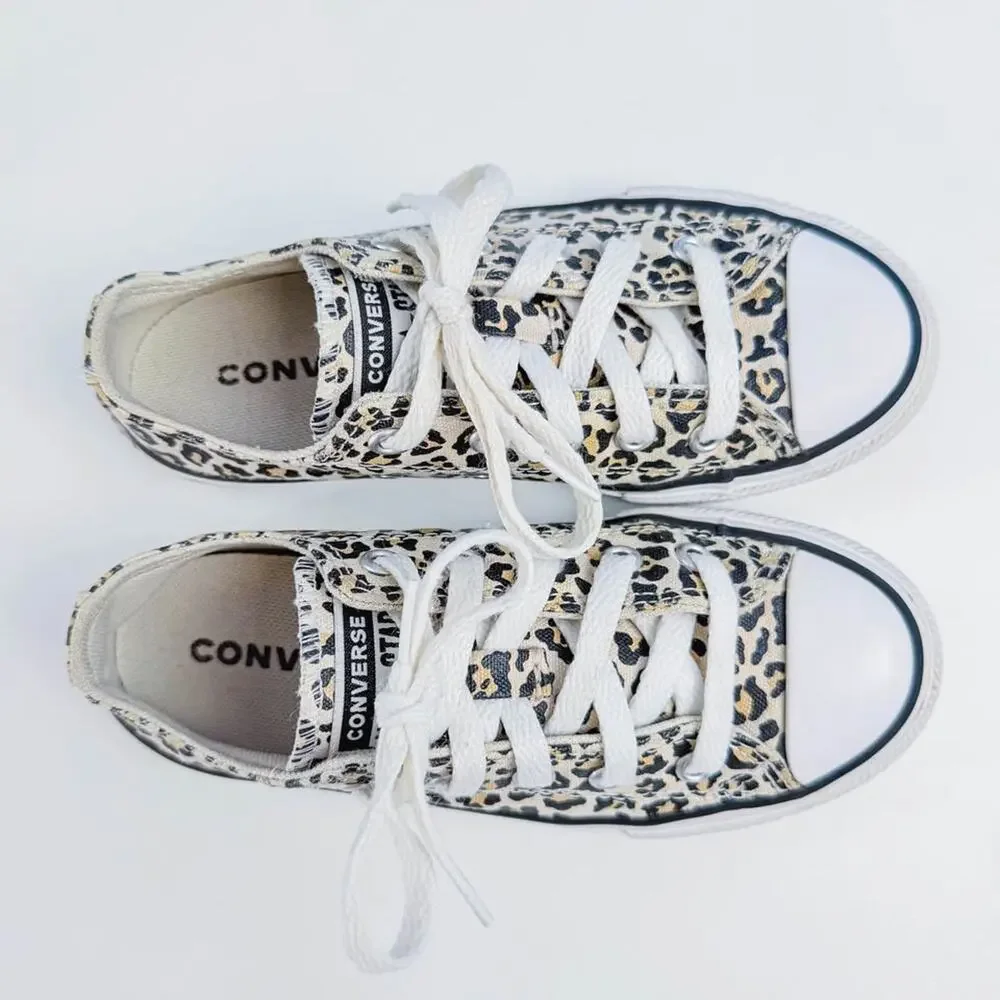 Converse All Star Leopard Print Shoes – Kids Size 12